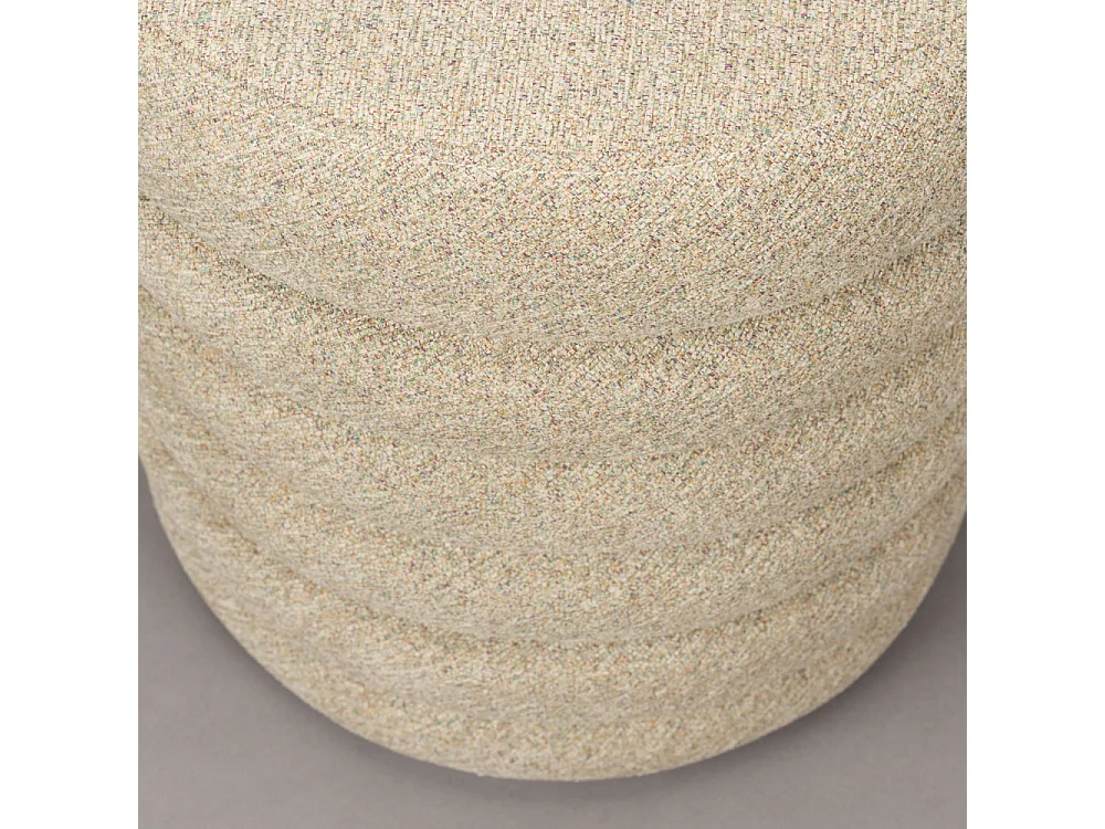Fern - Pouf rond en tissu ø37cm - Beige