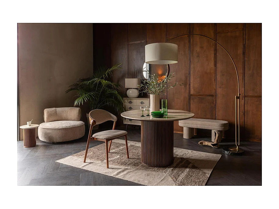 Banc en tissu bouclé Fern