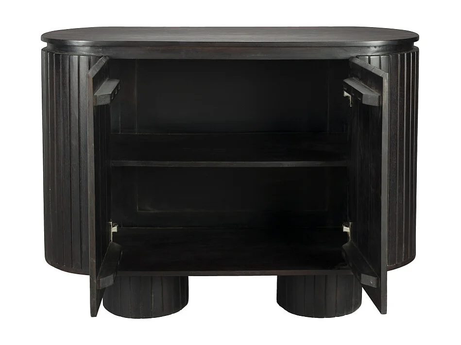 Kenji - Buffet 2 portes en bois L110cm - Bois foncé