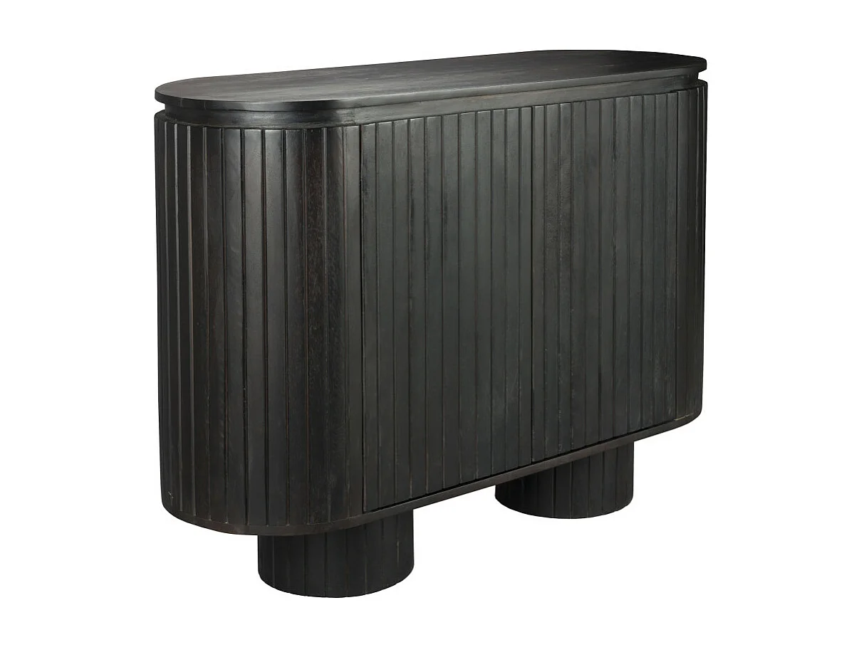 Kenji - Buffet 2 portes en bois L110cm - Bois foncé