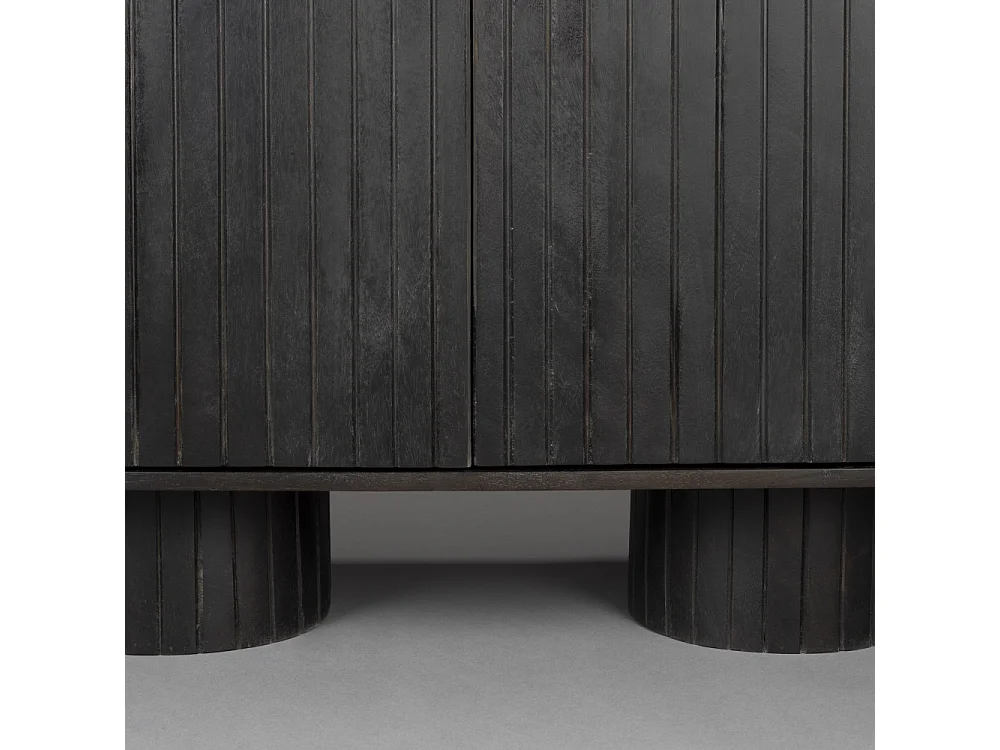 Kenji - Buffet 2 portes en bois L110cm - Bois foncé