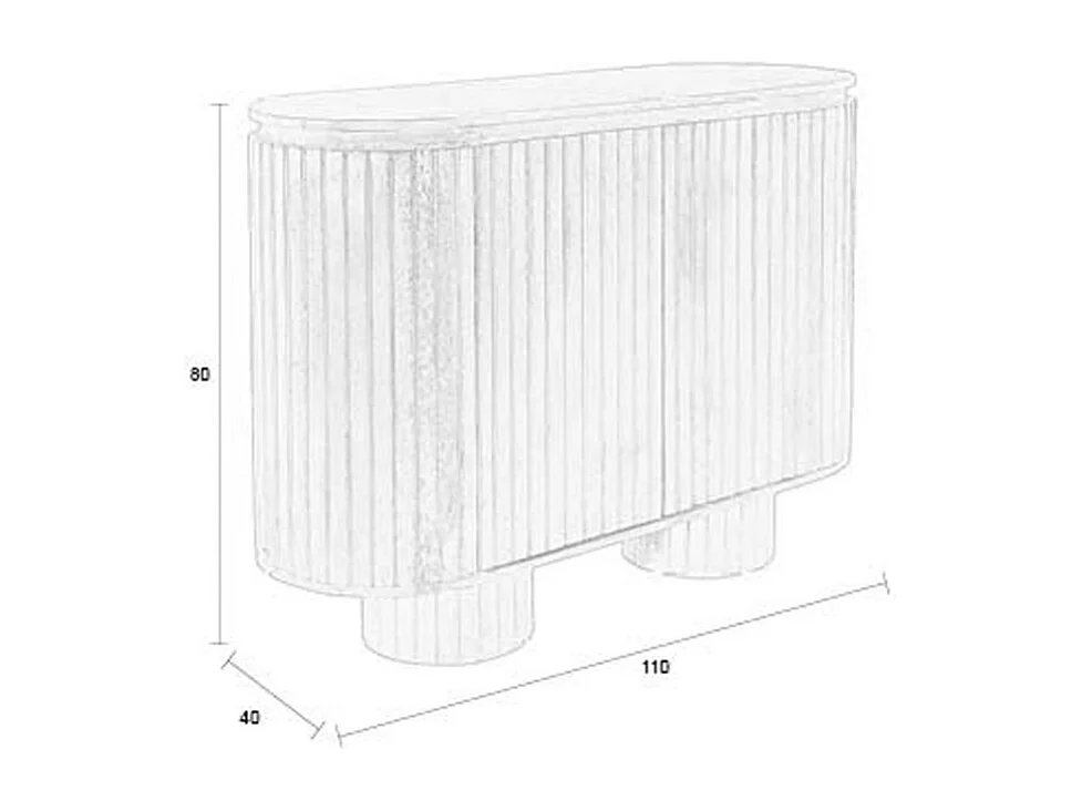 Kenji - Buffet 2 portes en bois L110cm - Bois foncé