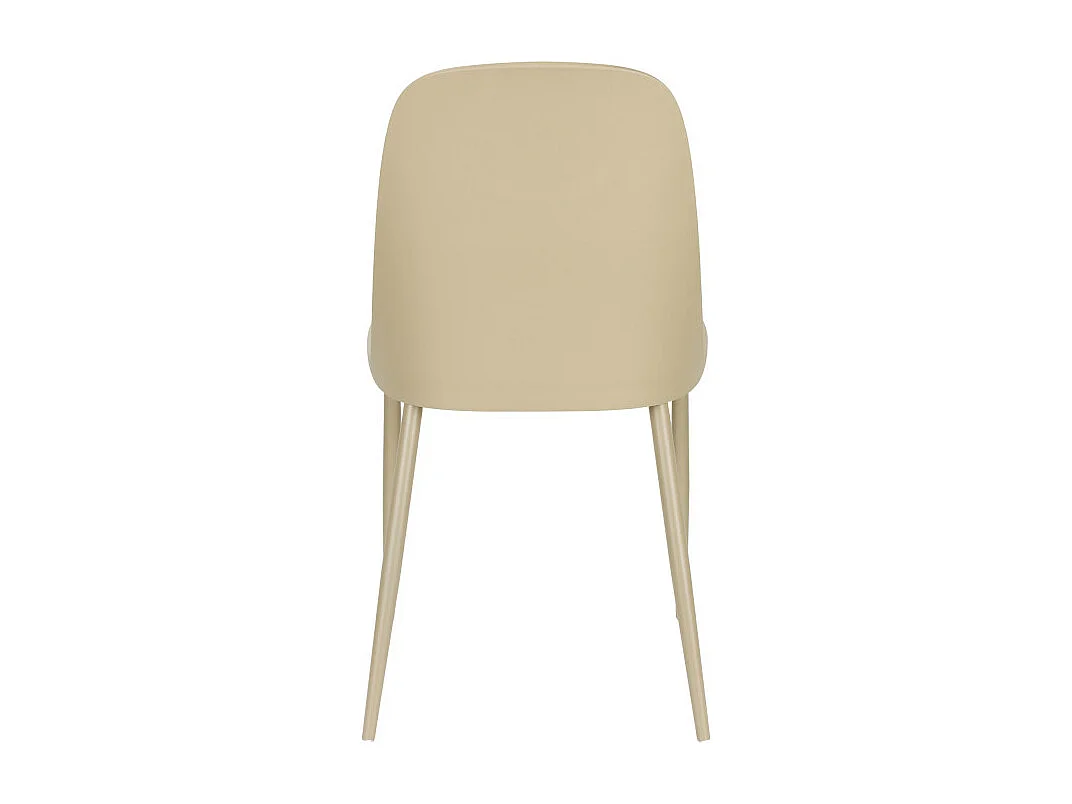 Pip - Lot de 2 chaises en résine et métal - Beige
