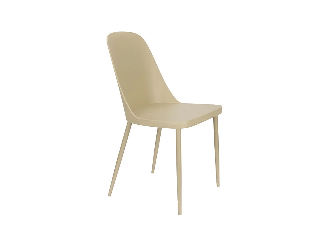 Pip - Lot de 2 chaises en résine et métal - Beige
