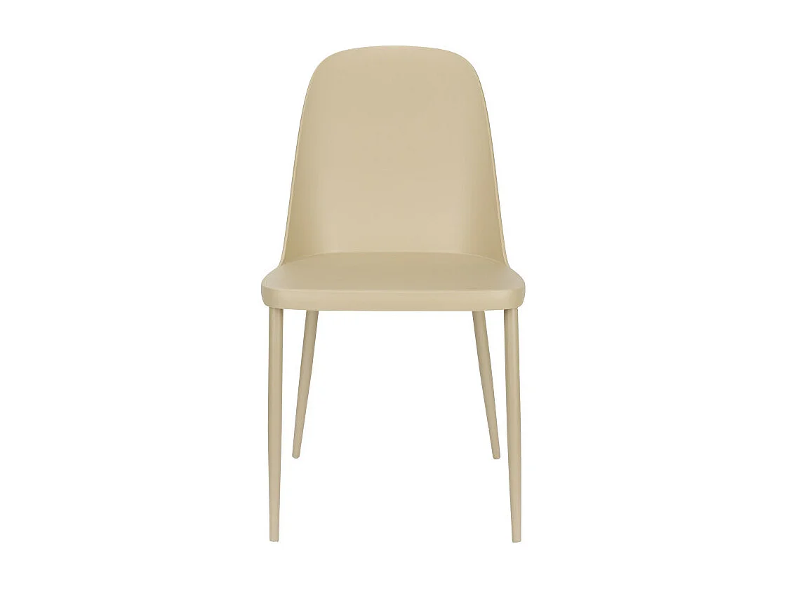 Pip - Lot de 2 chaises en résine et métal - Beige