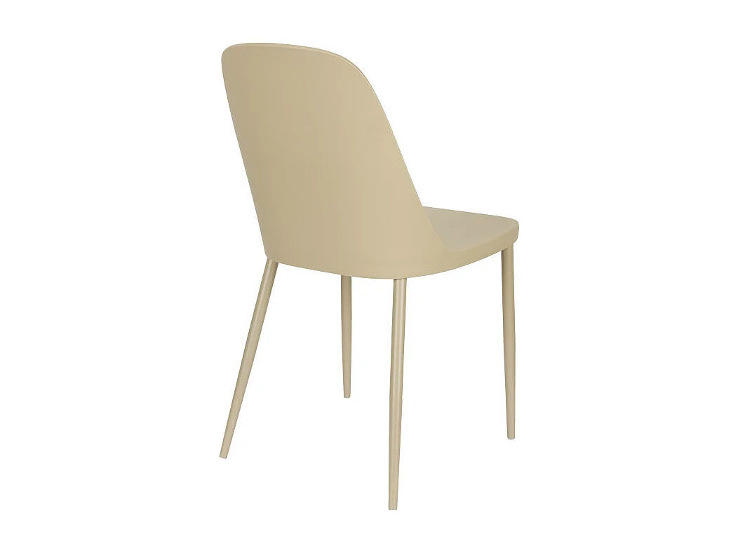 Pip - Lot de 2 chaises en résine et métal - Beige