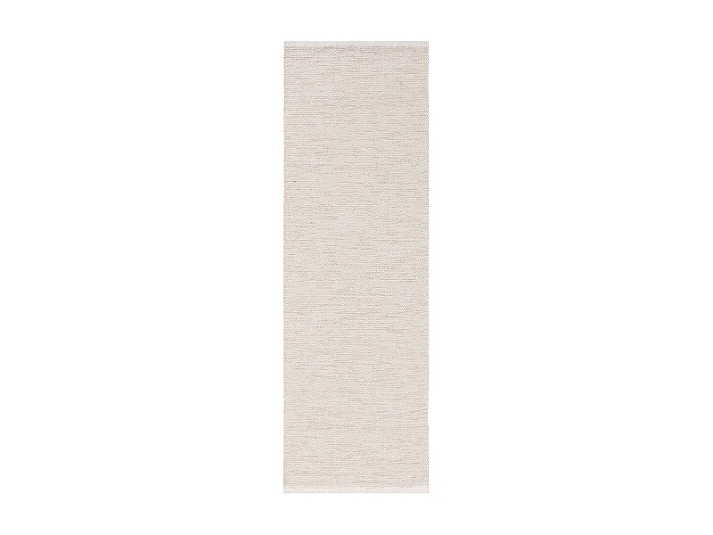 Tapis de couloir en coton tissé main Ron Crème 80x300 cm