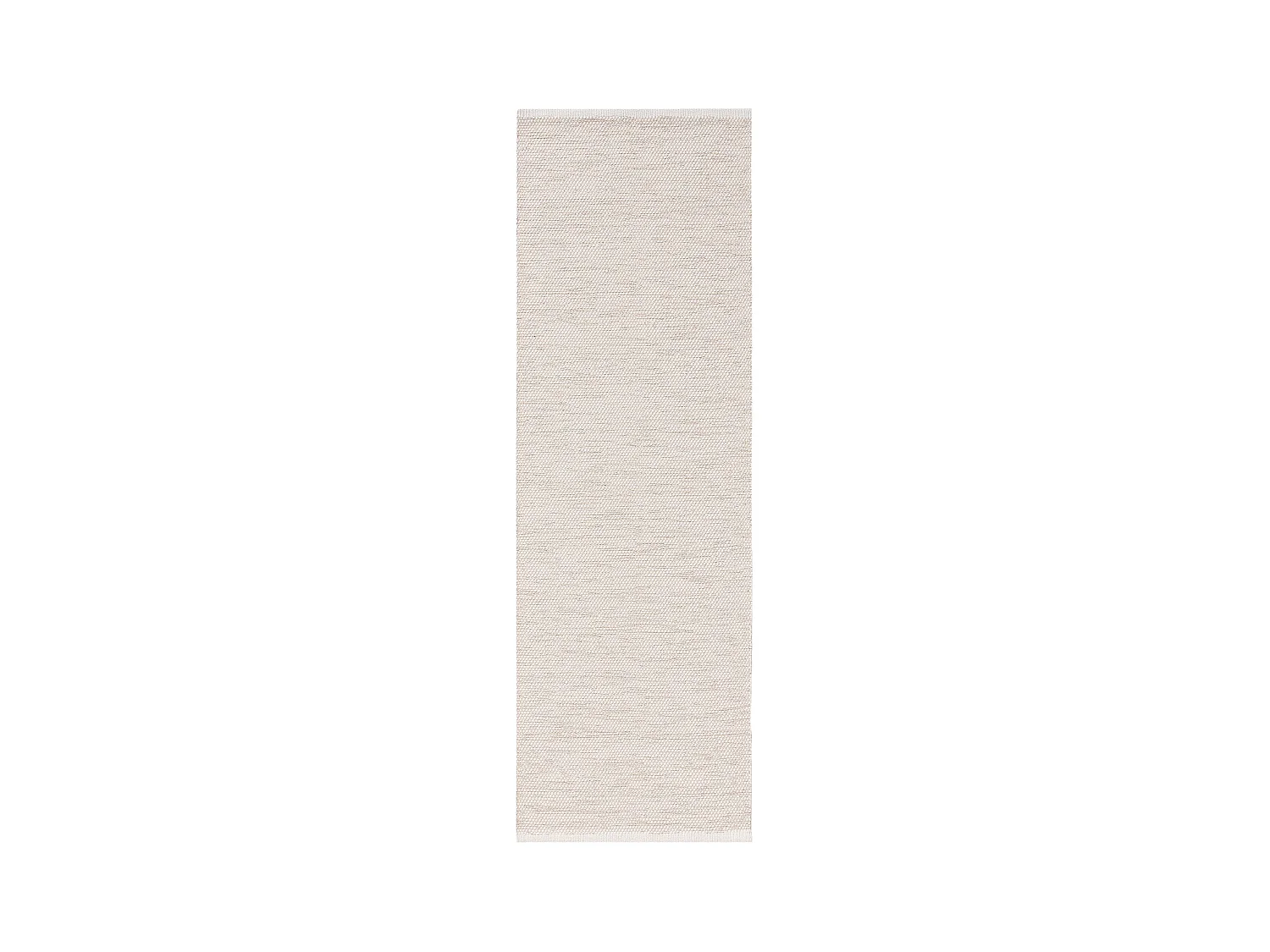 Tapis de couloir en coton tissé main Ron Crème 80x250 cm