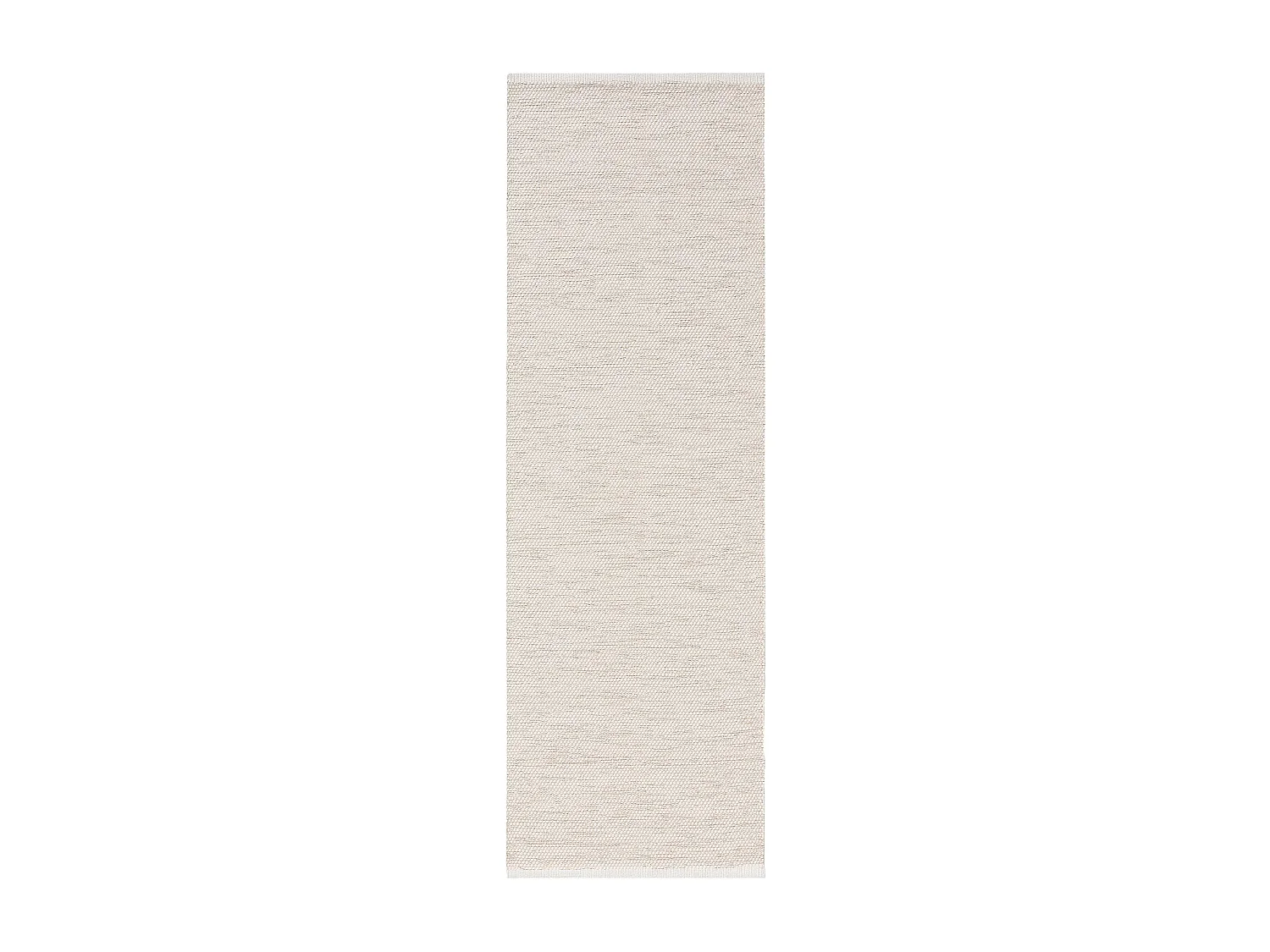 Tapis de couloir en coton tissé main Ron Crème 80x250 cm