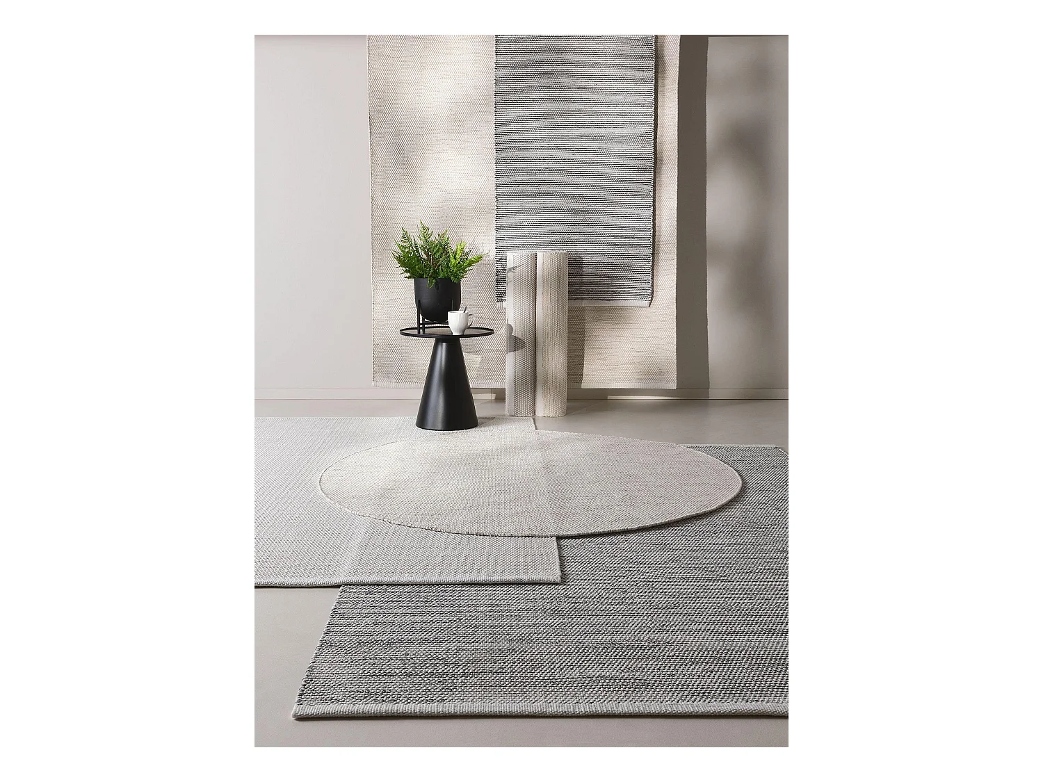 Tapis de couloir en coton tissé main Ron Blanc 70x200 cm