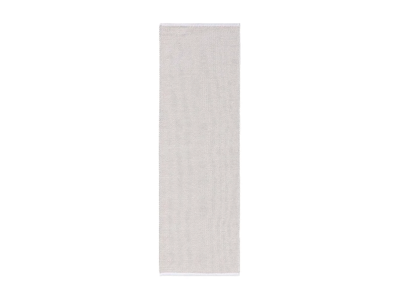 Tapis de couloir en coton tissé main Ron Blanc 70x200 cm