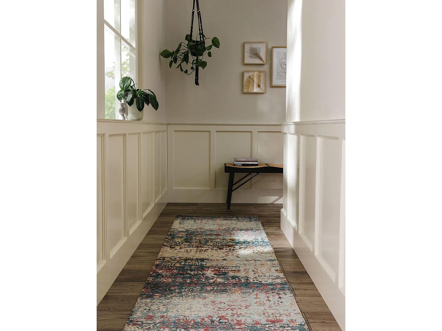 Tapis de couloir Frencie Bleu 80x250 cm