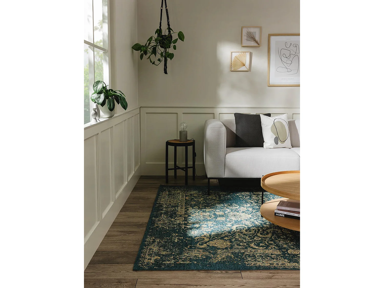 Tapis tissé à plat Frencie Bleu 240x340 cm