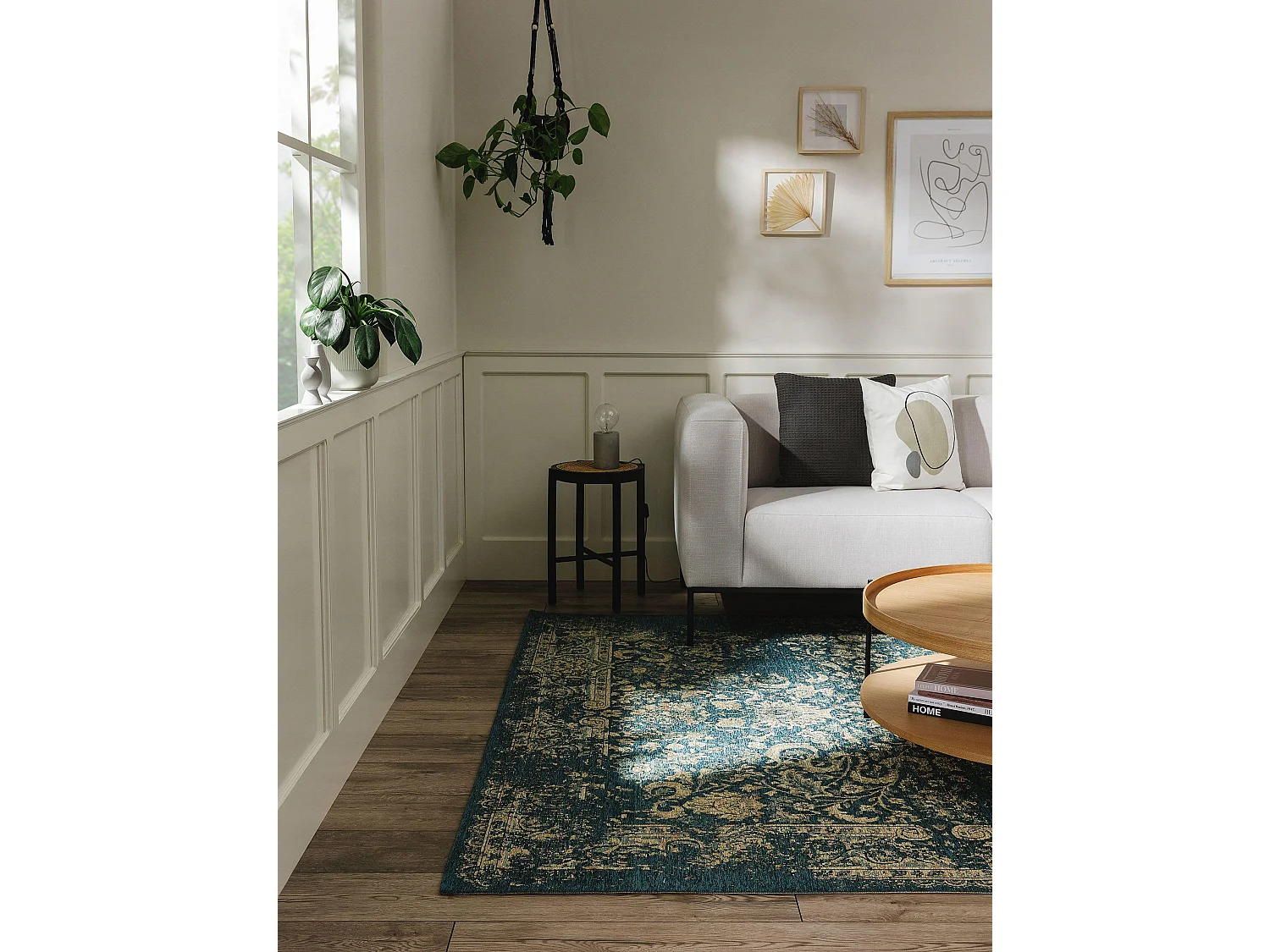 Tapis tissé à plat Frencie Bleu 200x285 cm