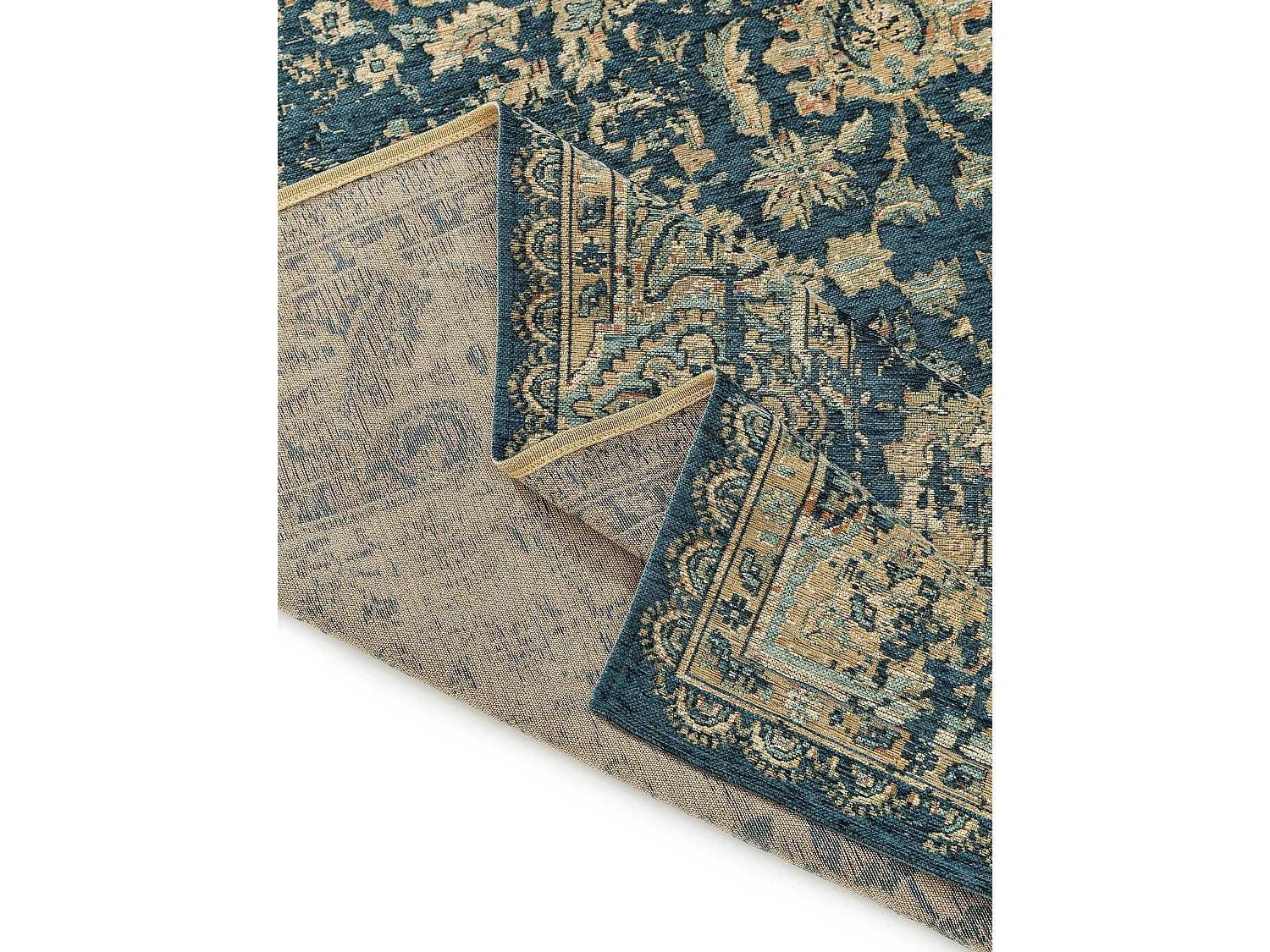 Tapis tissé à plat Frencie Bleu 200x285 cm