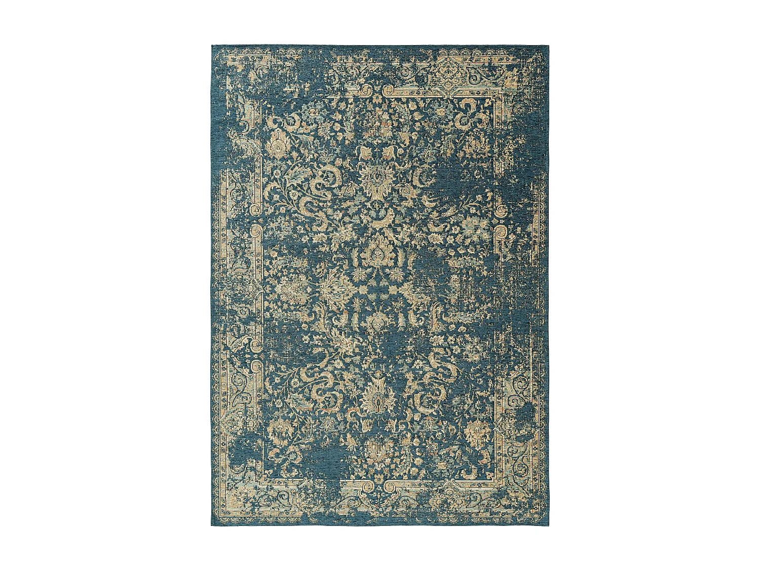 Tapis tissé à plat Frencie Bleu 100x160 cm