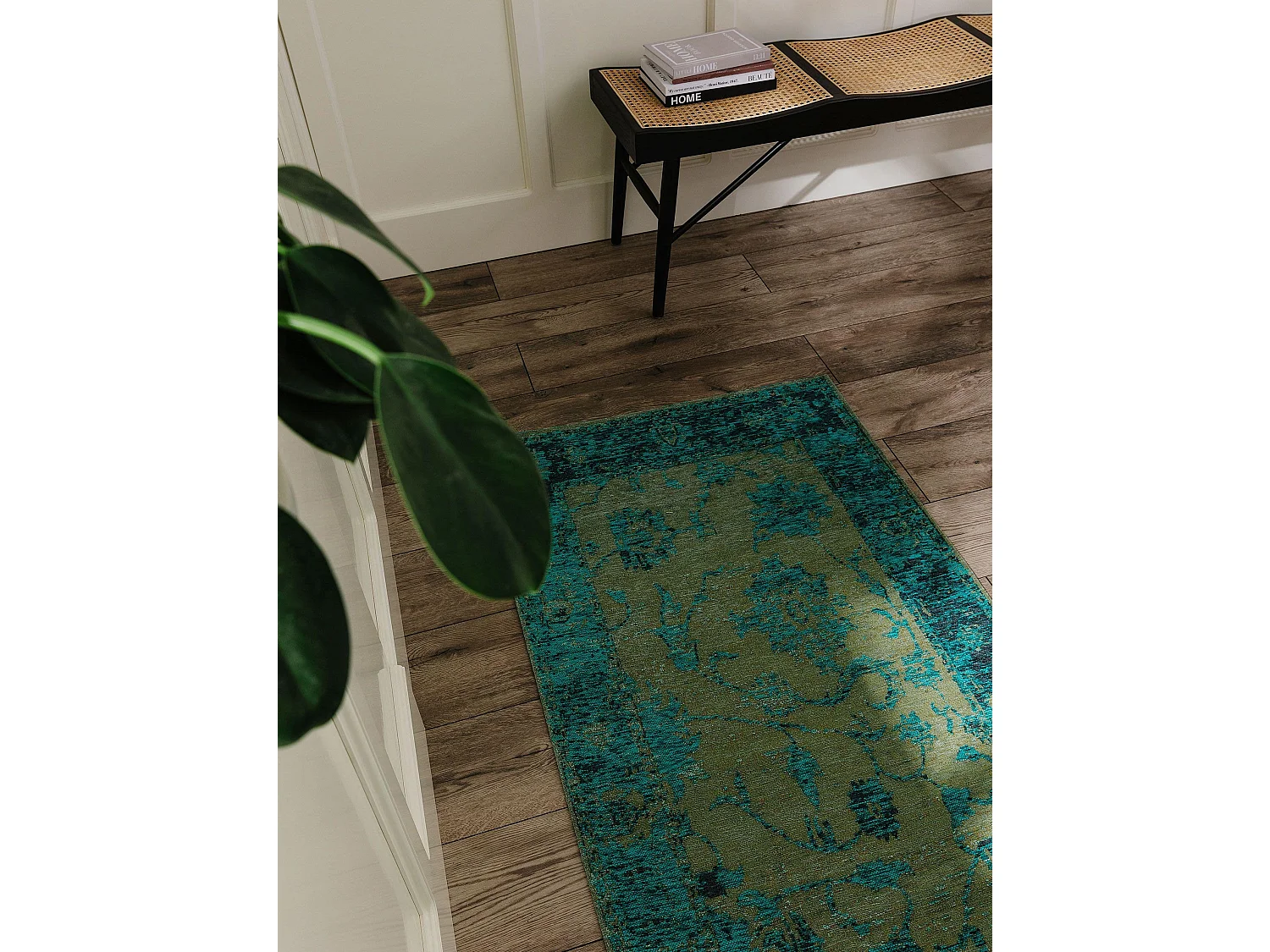 Tapis de couloir Frencie Turquoise 80x250 cm