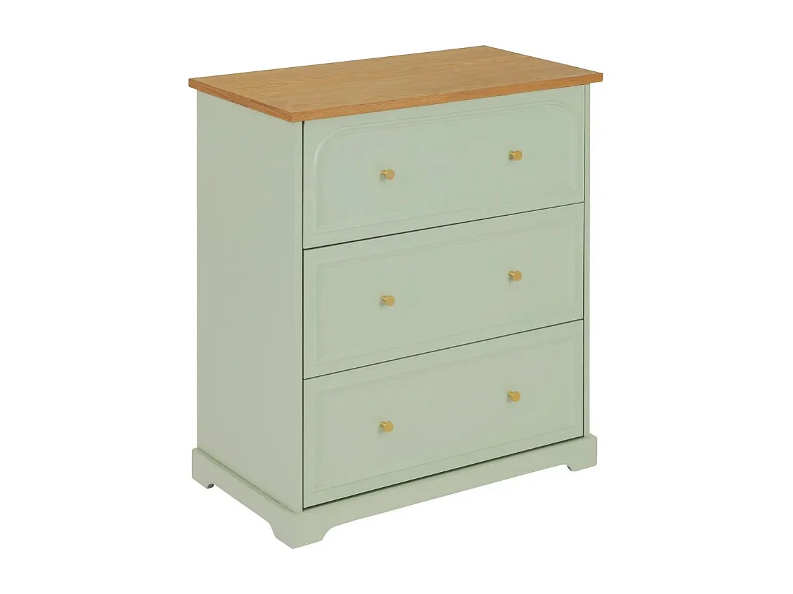 Commode 3 Tiroirs "Mohéa" 81cm Vert Céladon