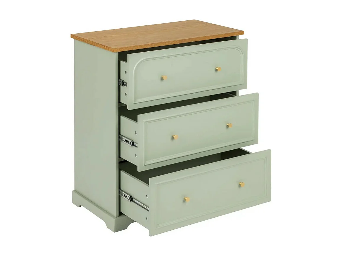 Commode 3 Tiroirs "Mohéa" 81cm Vert Céladon