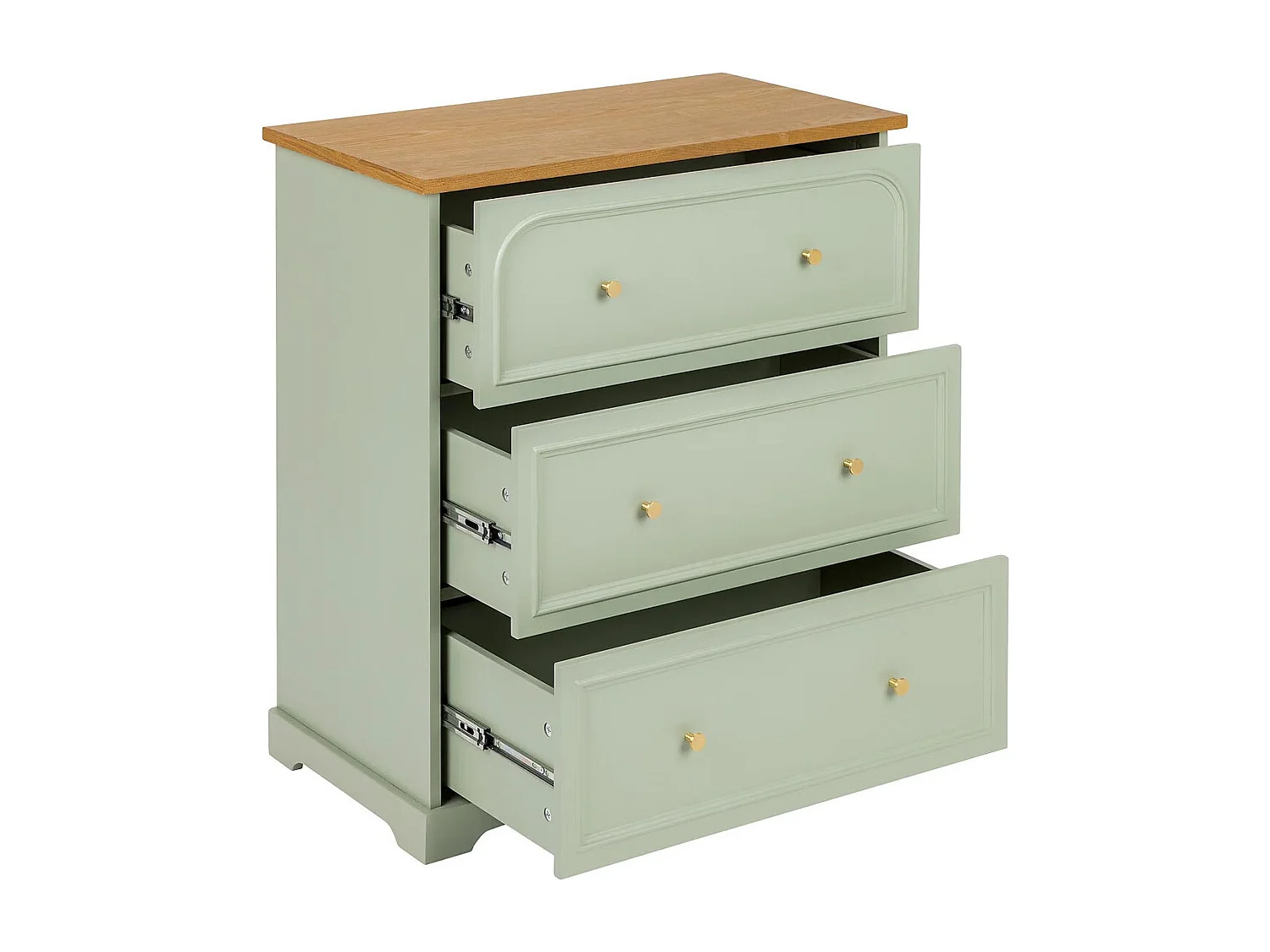 Commode 3 Tiroirs "Mohéa" 81cm Vert Céladon