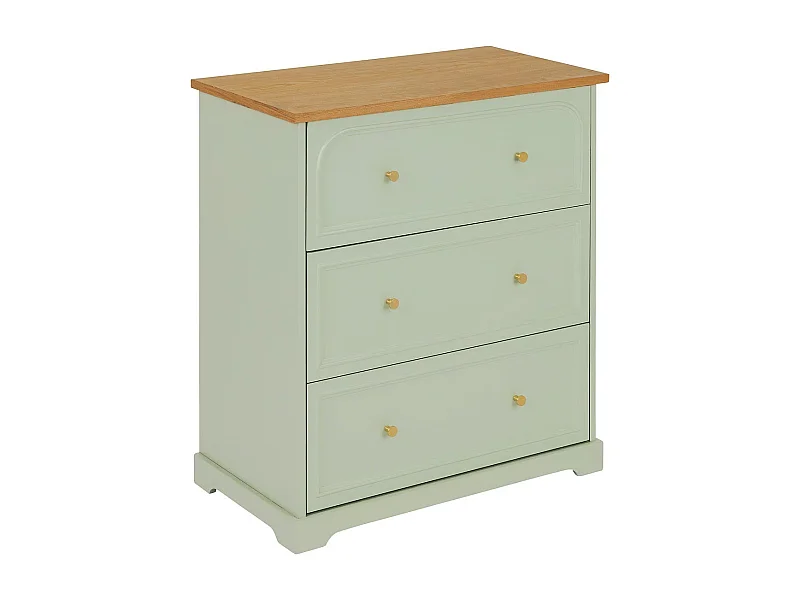 Commode 3 Tiroirs "Mohéa" 81cm Vert Céladon