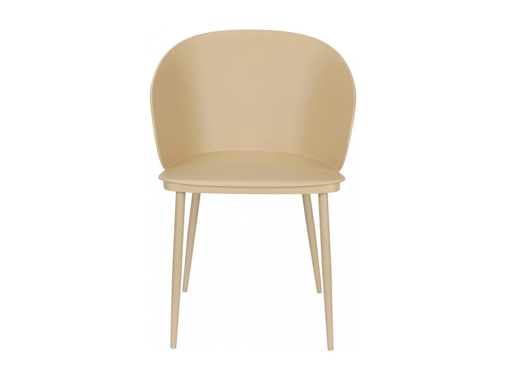 Gigi - Lot de 2 chaises en résine et métal - Beige