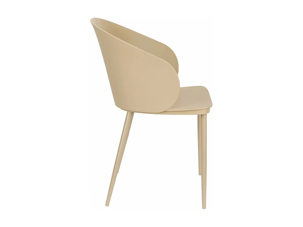 Gigi - Lot de 2 chaises en résine et métal - Beige