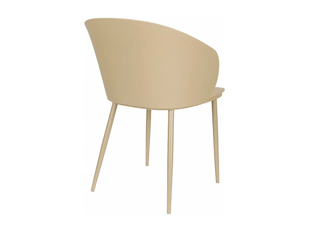 Gigi - Lot de 2 chaises en résine et métal - Beige