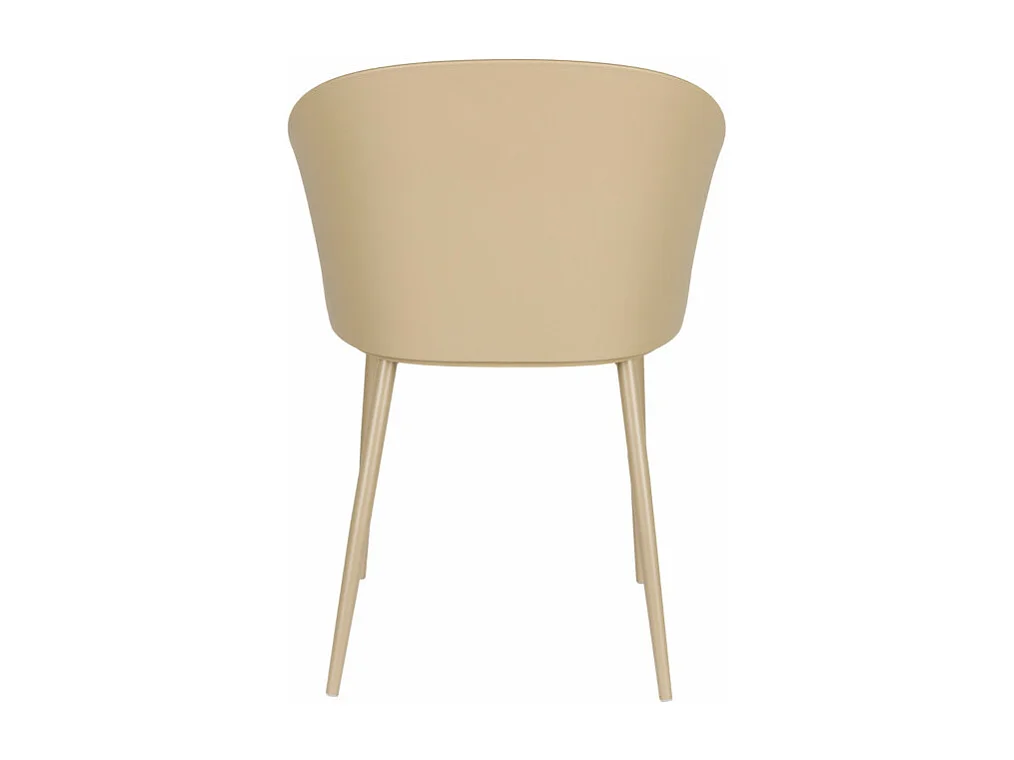 Gigi - Lot de 2 chaises en résine et métal - Beige