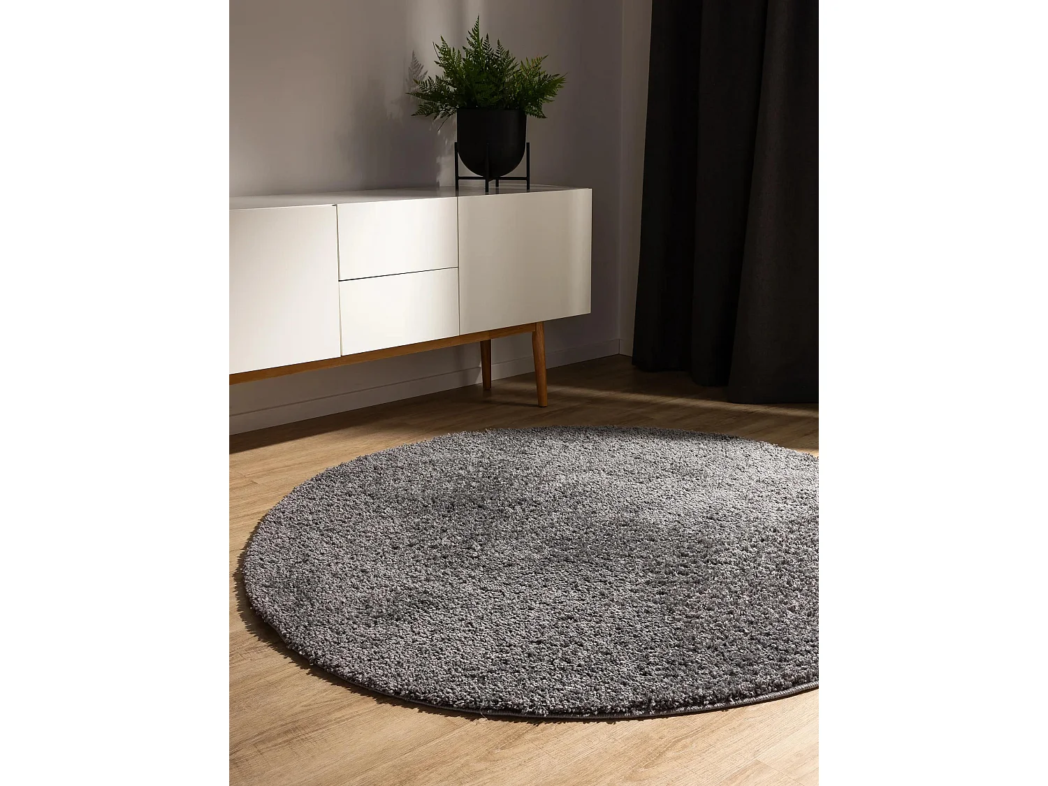 Tapis à poils longs Soho Gris ø 120 cm rond