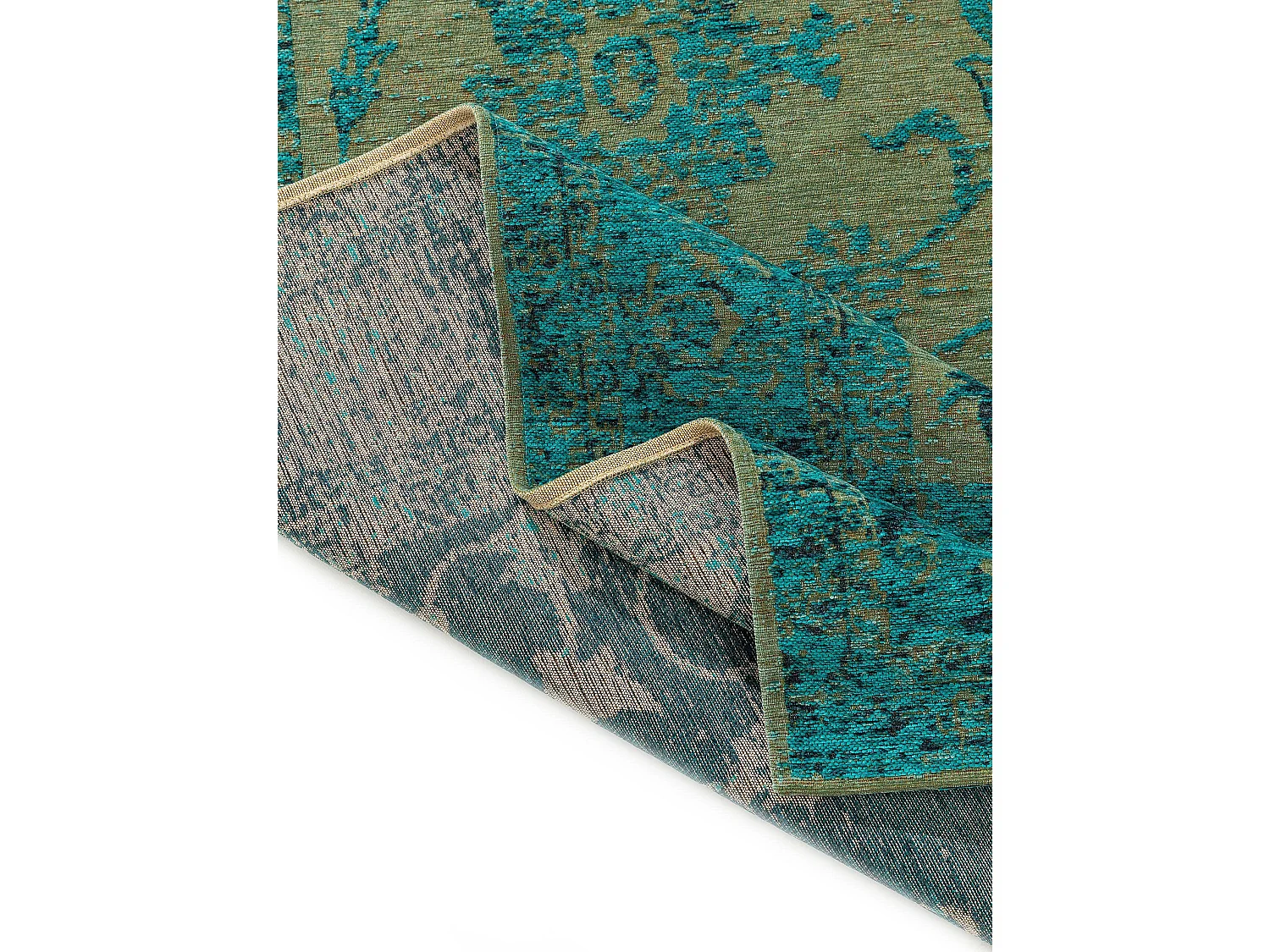 Tapis tissé à plat Frencie Turquoise 240x340 cm