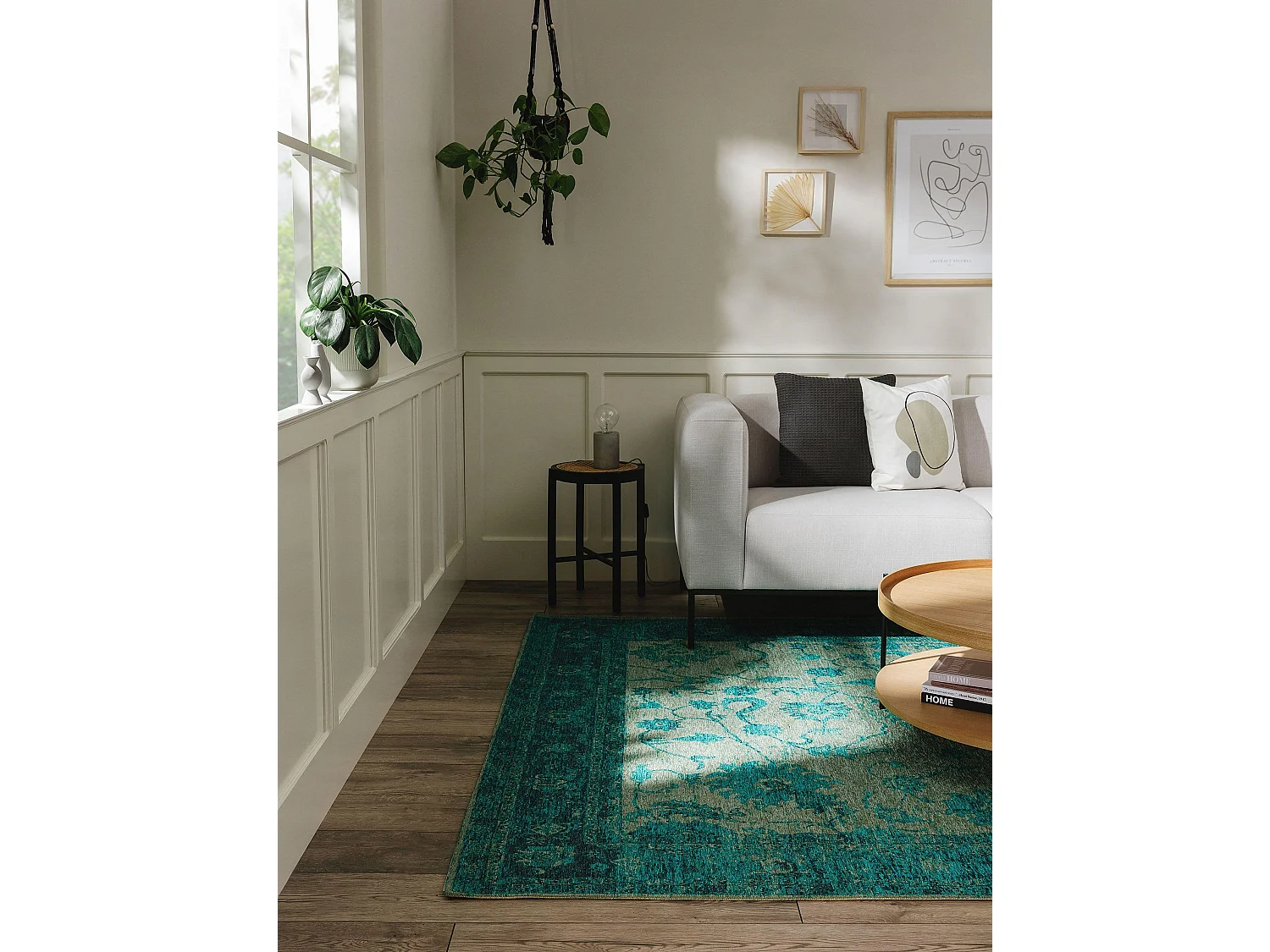 Tapis tissé à plat Frencie Turquoise 240x340 cm