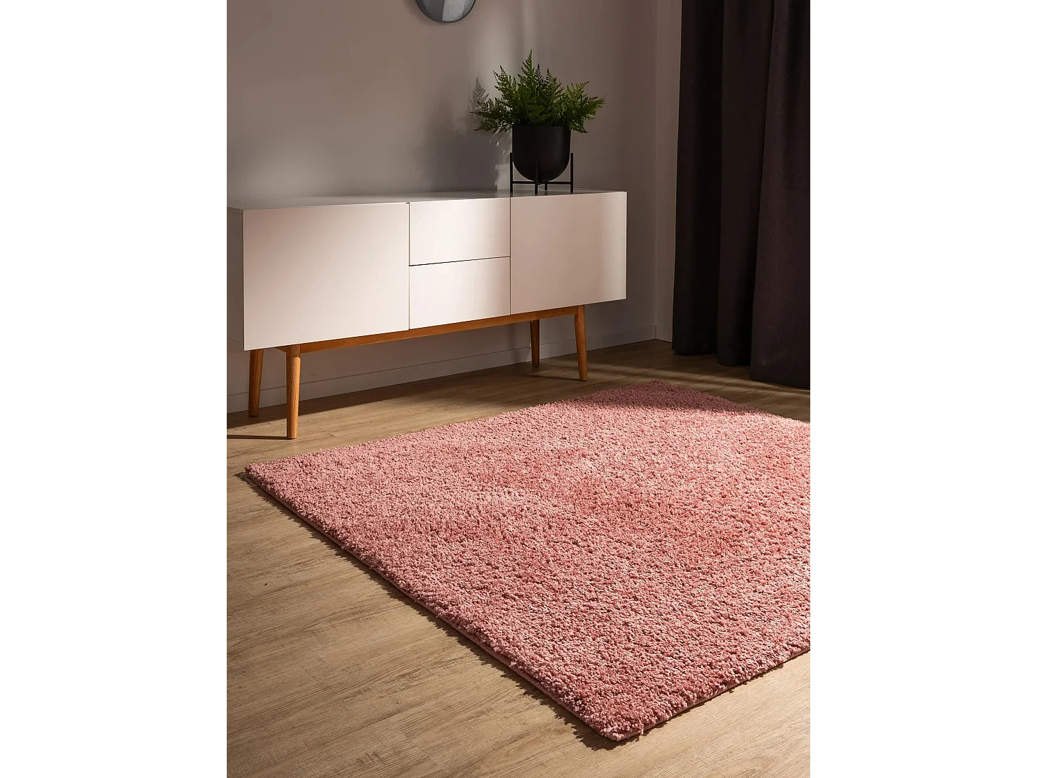 Tapis à poils longs Soho Rose 160x160 cm