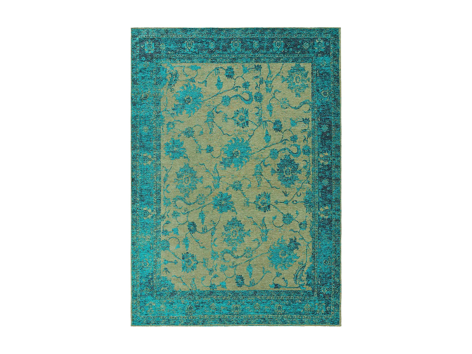 Tapis tissé à plat Frencie Turquoise 100x160 cm