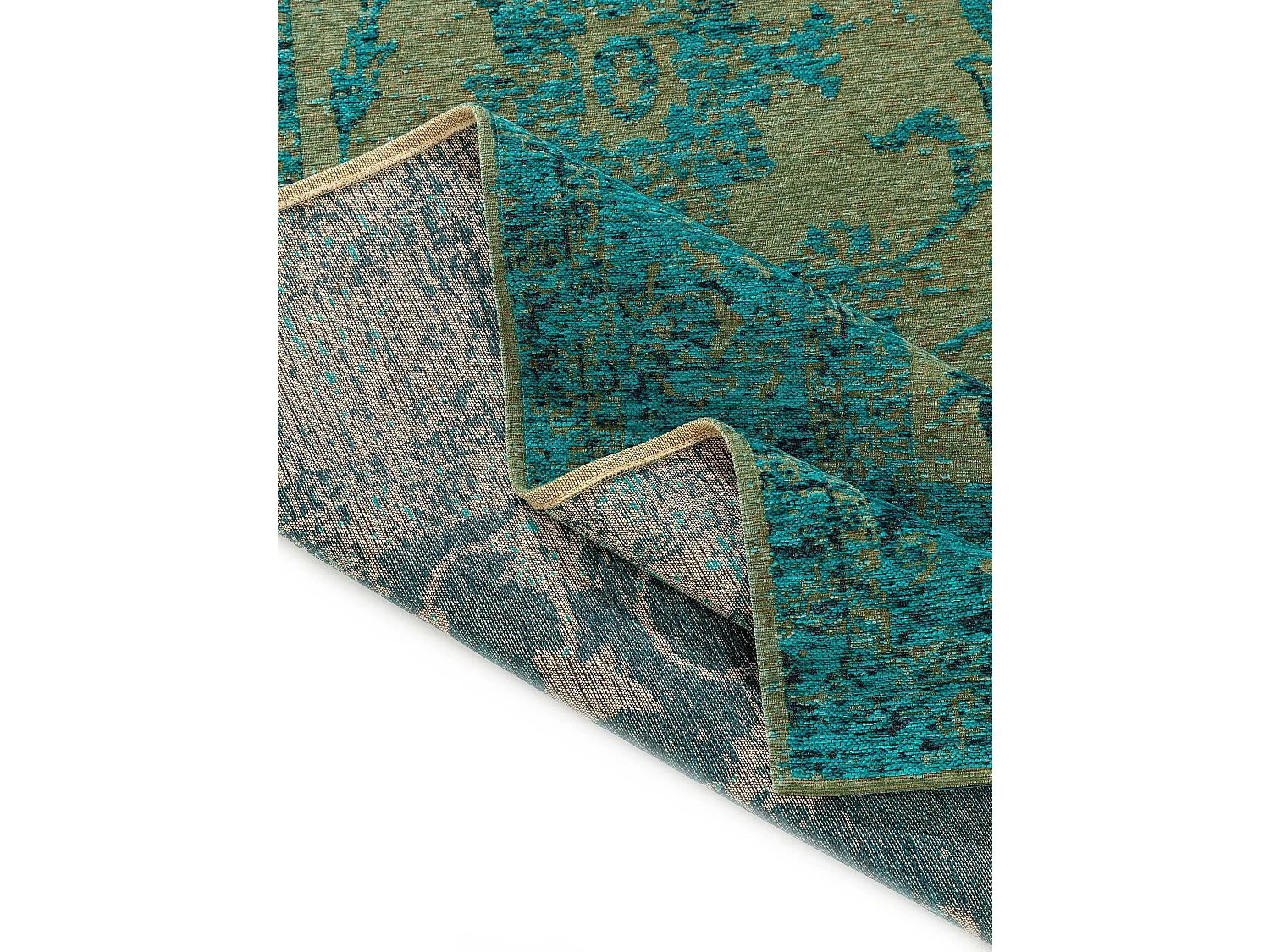 Tapis tissé à plat Frencie Turquoise 100x160 cm