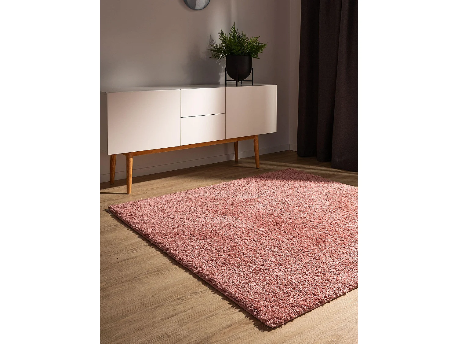 Tapis à poils longs Soho Rose 200x200 cm