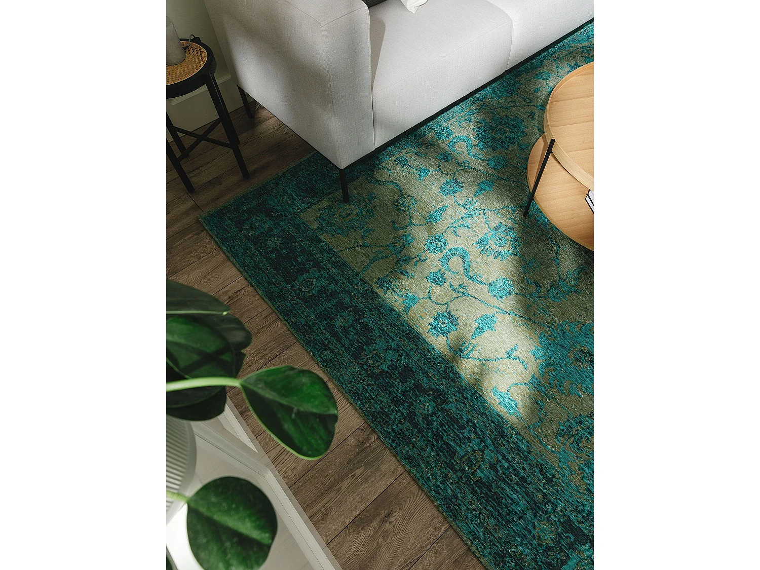 Tapis tissé à plat Frencie Turquoise 200x285 cm