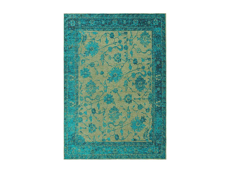 Tapis tissé à plat Frencie Turquoise 300x400 cm