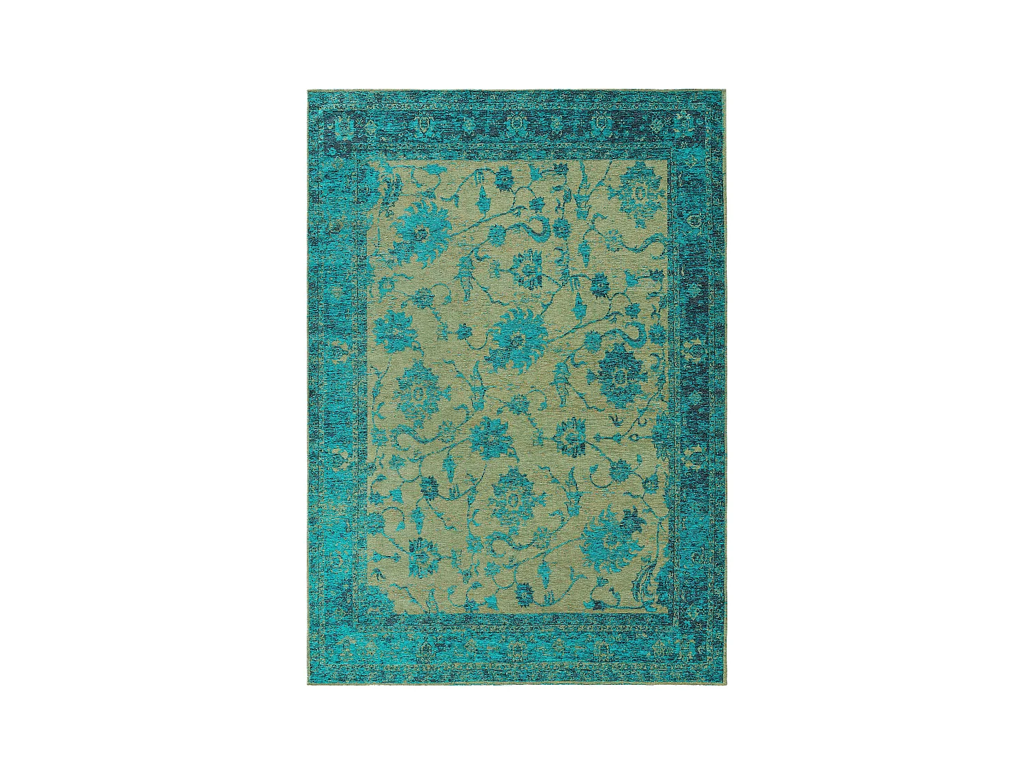 Tapis tissé à plat Frencie Turquoise 300x400 cm