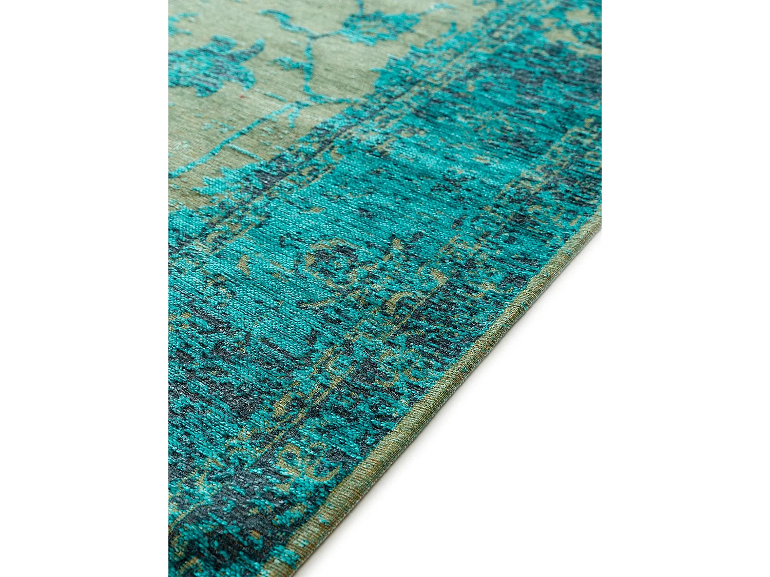 Tapis tissé à plat Frencie Turquoise 300x400 cm