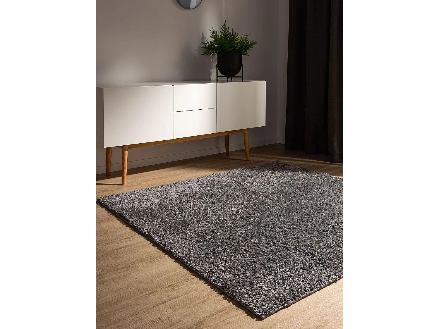 Tapis à poils longs Soho Gris 160x160 cm