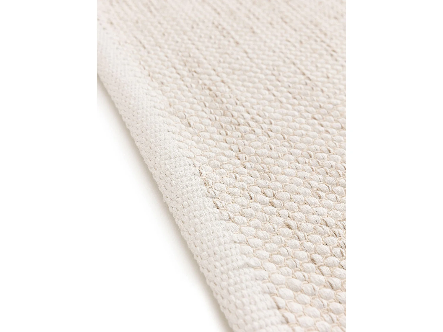 Tapis en coton tissé main Ron Crème 300x400 cm