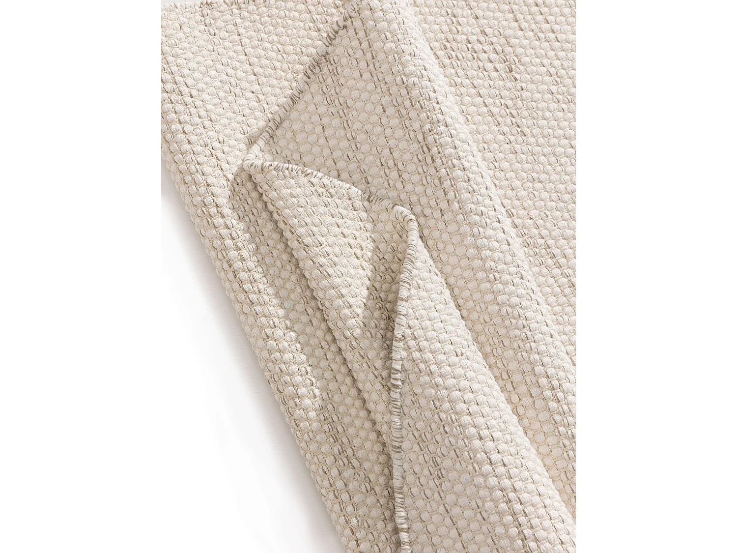 Tapis en coton tissé main Ron Crème ø 240 cm rond