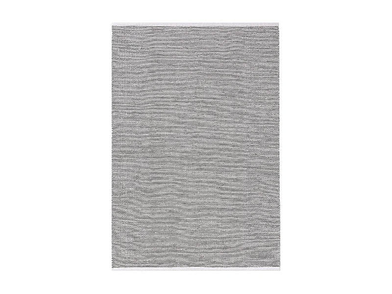 Tapis en coton tissé main Ron Blanc/Noir 240x340 cm