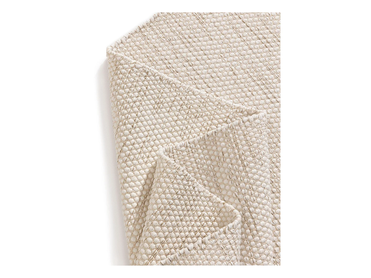 Tapis en coton tissé main Ron Crème 160x230 cm