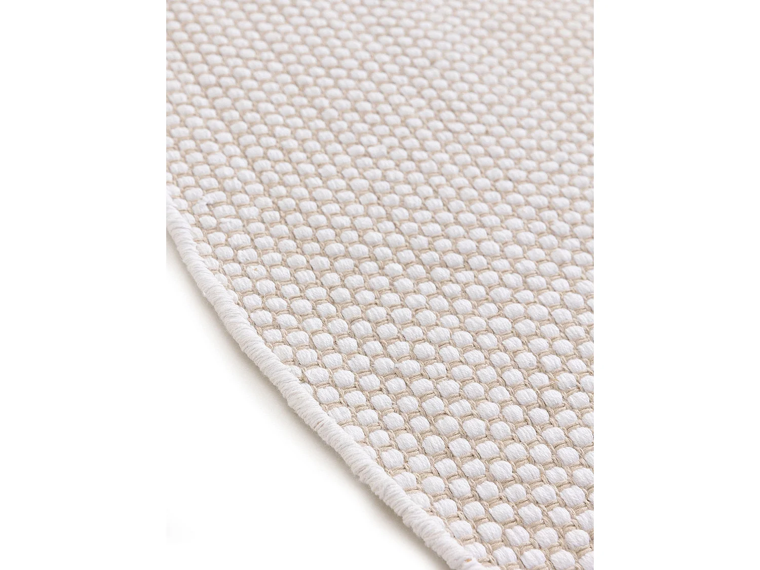 Tapis en coton tissé main Ron Blanc ø 240 cm rond
