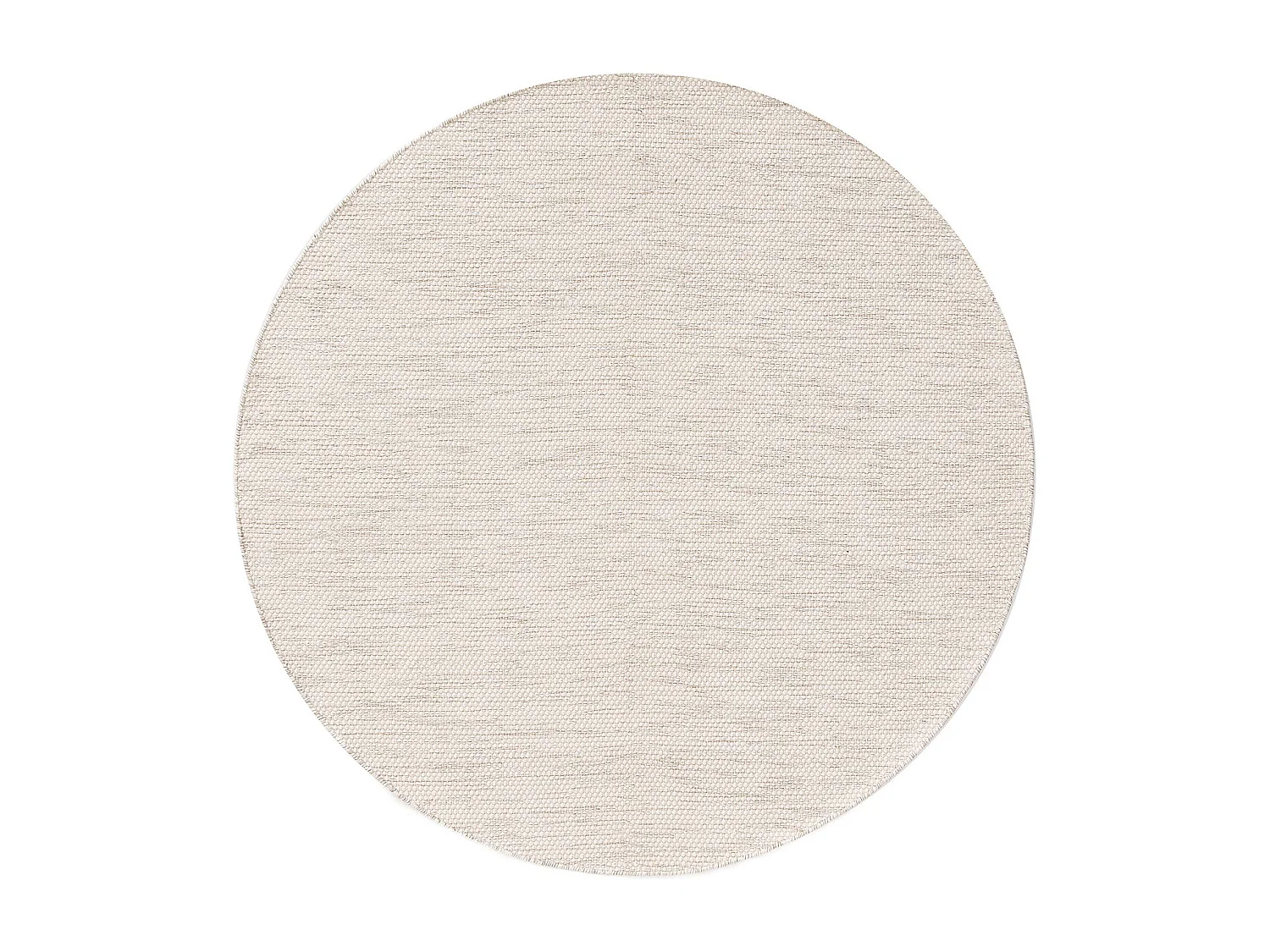 Tapis en coton tissé main Ron Crème ø 200 cm rond