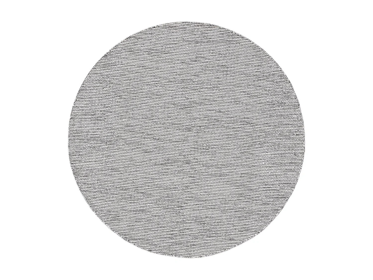 Tapis en coton tissé main Ron Blanc/Noir ø 120cm rond