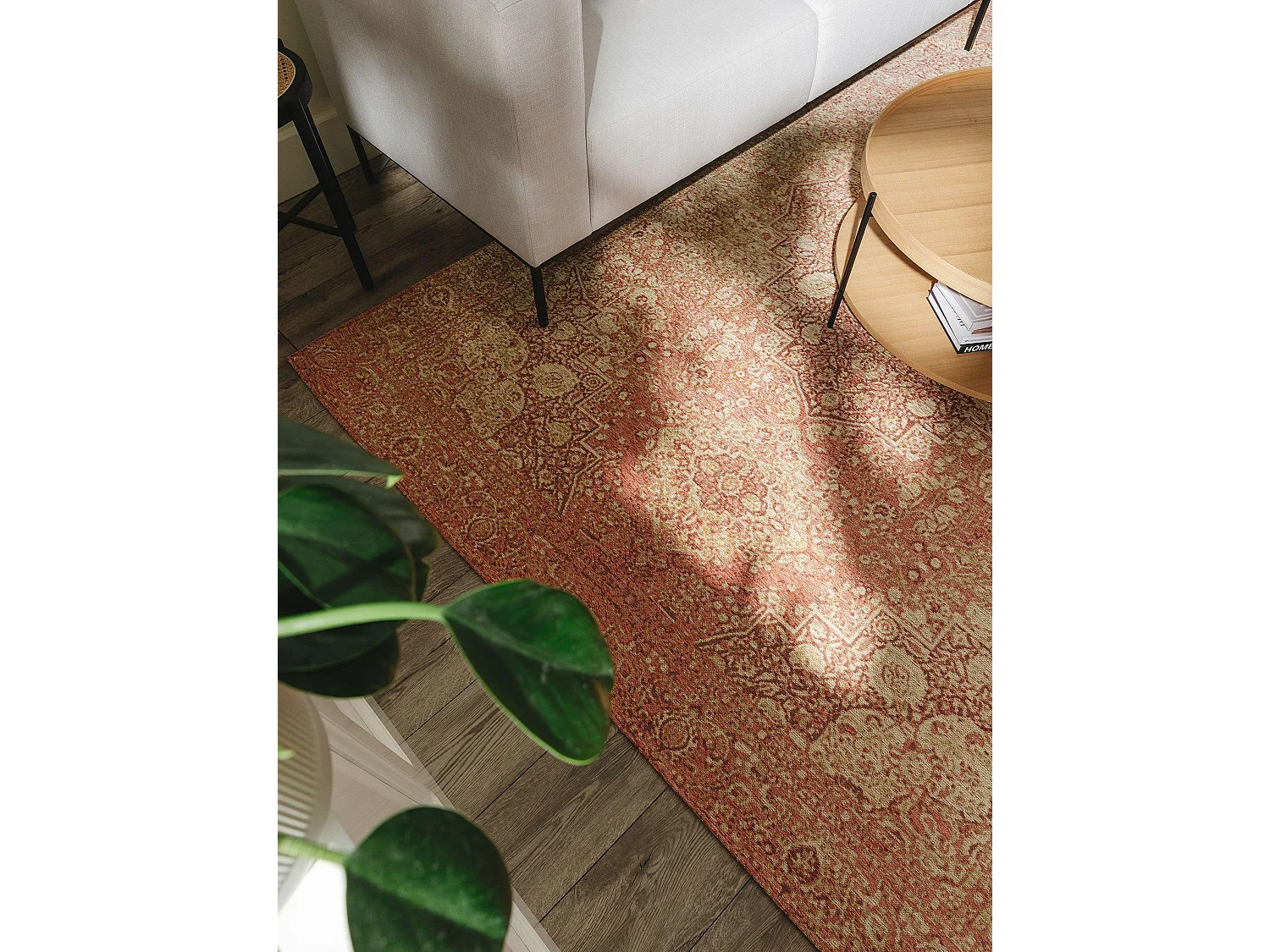 Tapis tissé à plat Frencie Rose 200x285 cm