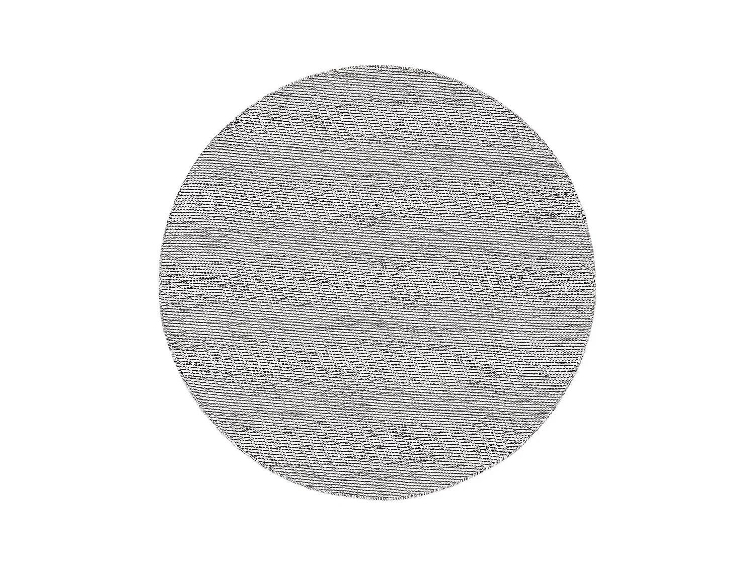 Tapis en coton tissé main Ron Blanc/Noir ø 200 cm rond